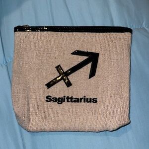 Lolo Zodiac Sagittarius Beige Makeup Pouch Bag